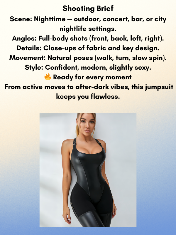 Sexy Faux Leather Backless Jumpsuit