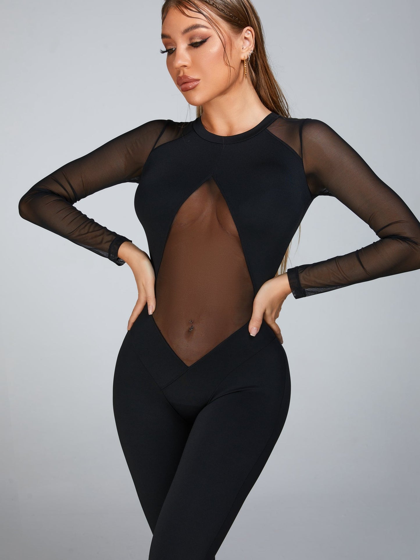 ?ZASUWA Female Sexy Mesh Jumpsuit