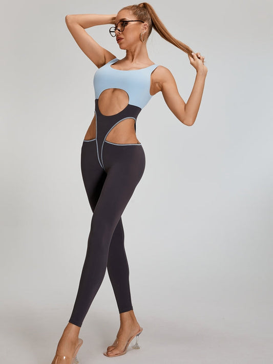 🖤ZASUWA Female Sexy Contrast Color Unique Cutout Jumpsuit