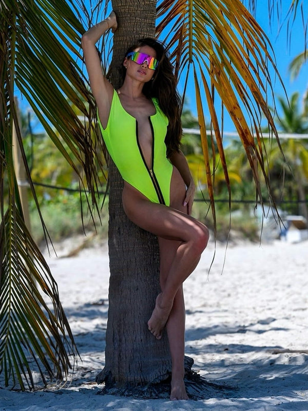 ?ZASUWA Female Sexy Zipper Backless One Piece